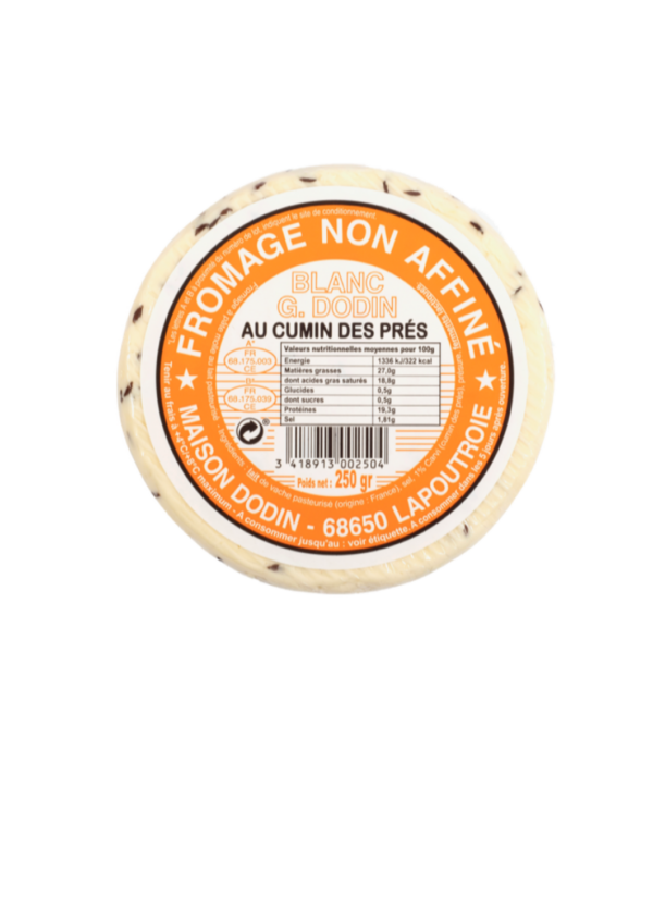 Fromage blanc non affiné DODIN Cumin - 11 cm - 250g