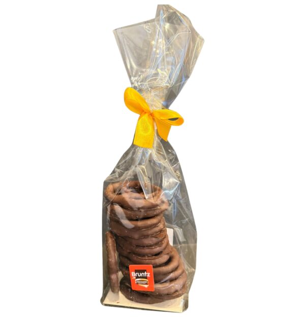 bretzels enrobées de chocolat noir de la chocolaterie Bruntz
